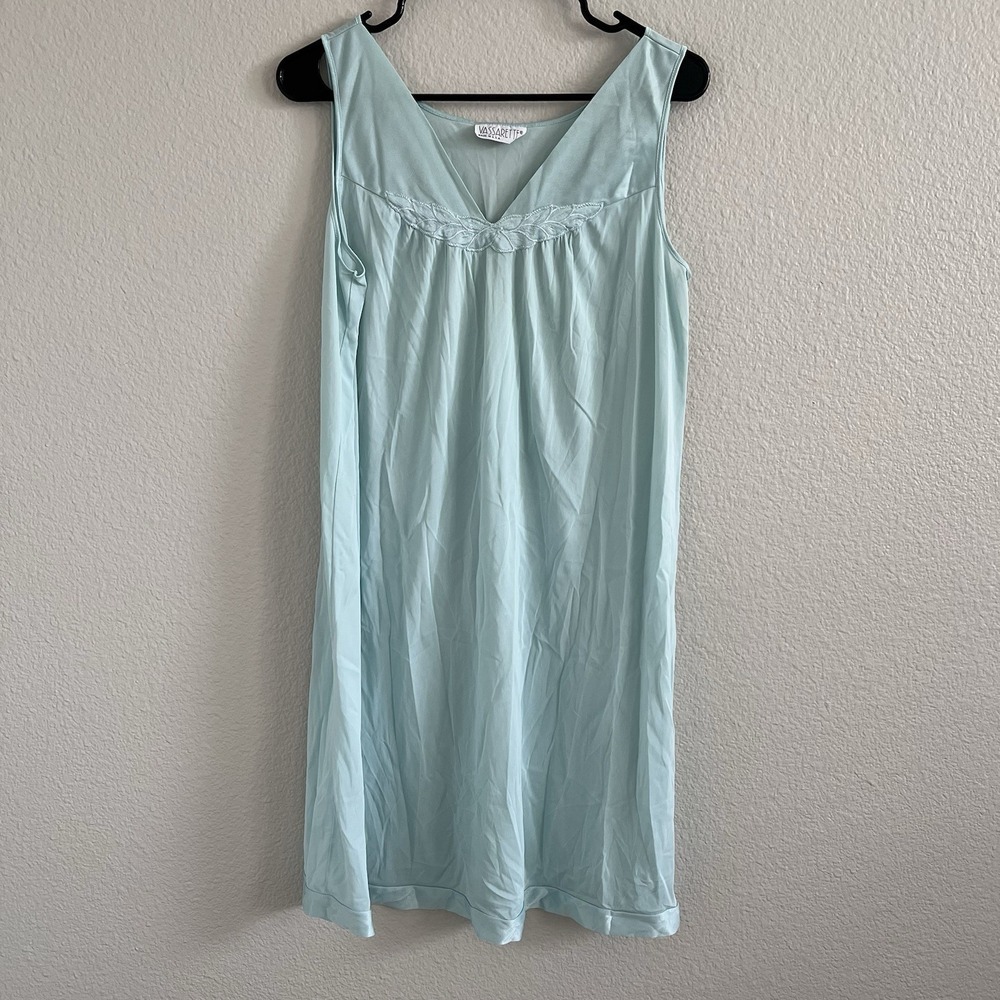 Vintage Vassarette Large Nightgown Made in the USA Nylon V-Neck Gown